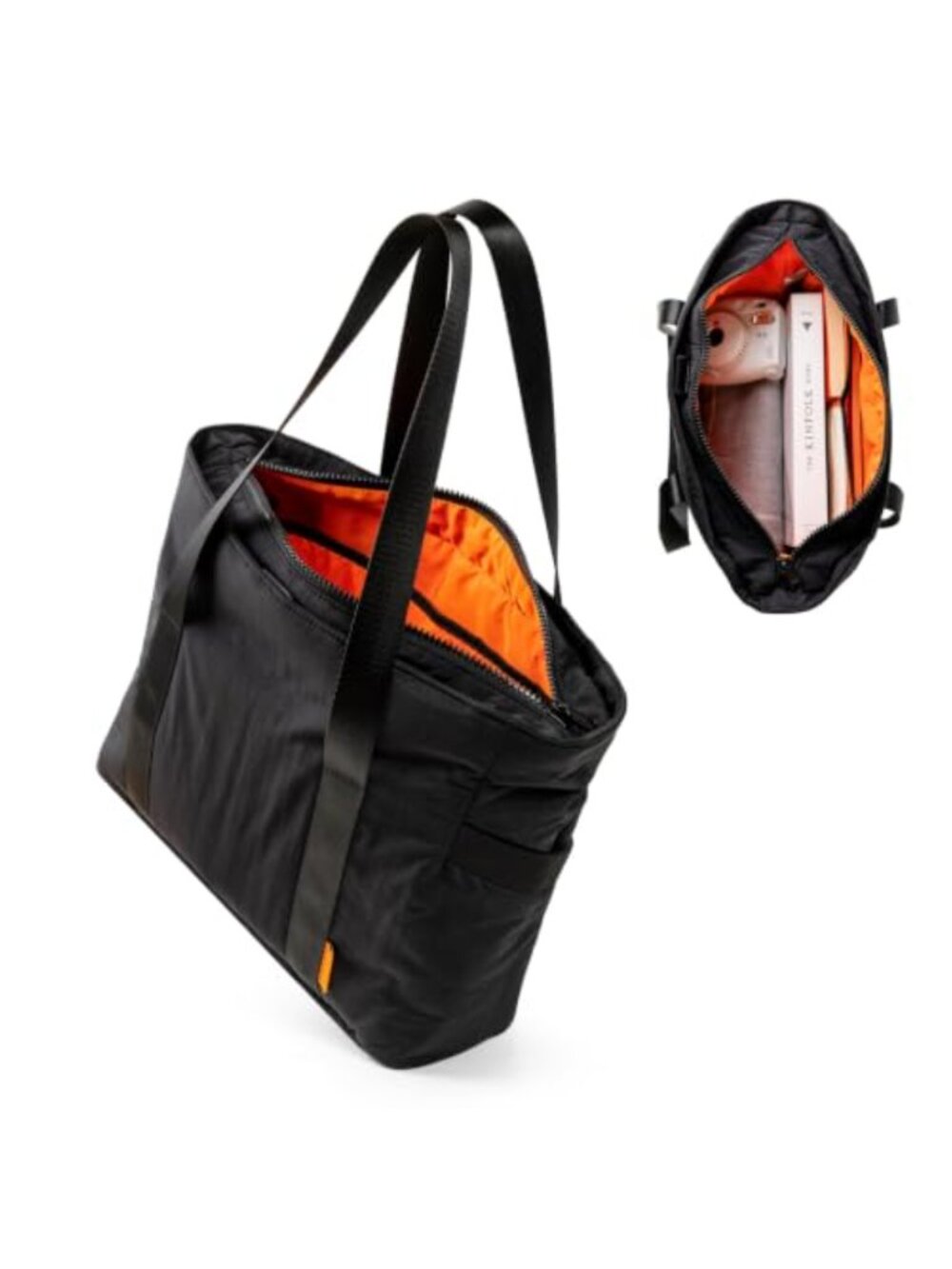 Nylon Tote Bag with Zipper Padded Laptop Work Gym Yoga Shoulder Bag